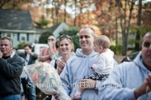 Couple with their children at a party